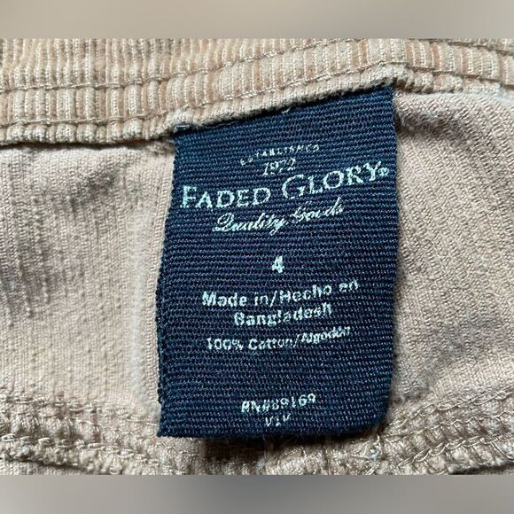 🔥❤️🔥Faded Glory Tan Corduroy Skirt Above Knee 3 Pocket Belt Loops Size 4 EPC - Picture 3 of 4